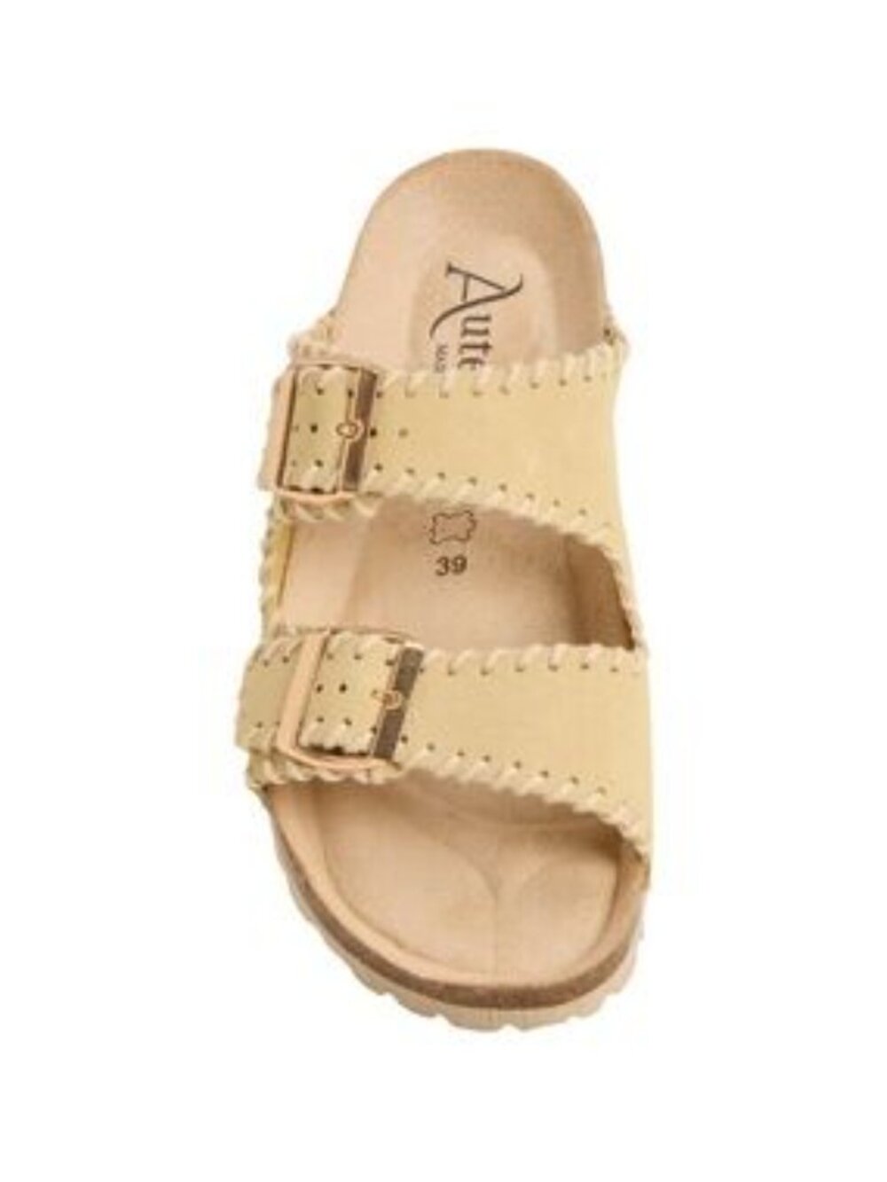 AUTENTI Made in Spain Stitched Two-Band Sandals - Suede (For Women)